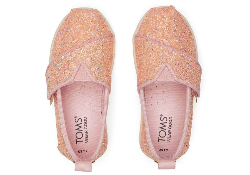 Espadryle Dziecięce Toms Glitter Toddler Shoe Różowe | 7346VUAWQ