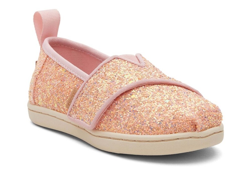 Espadryle Dziecięce Toms Glitter Toddler Shoe Różowe | 7346VUAWQ