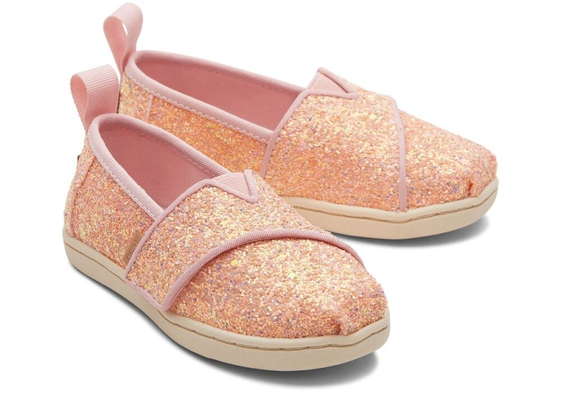 Espadryle Dziecięce Toms Glitter Toddler Shoe Różowe | 7346VUAWQ