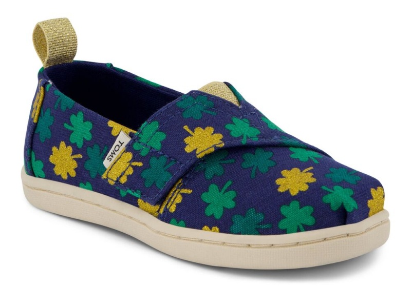 Espadryle Dziecięce Toms Lucky Shimmer Clovers Toddler Shoe Kwiaty | 3704RJDHT