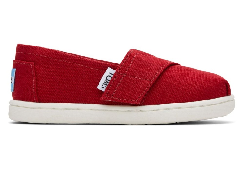 Espadryle Dziecięce Toms Płócienne Toddler Shoe Czerwone | 7348VTFRW