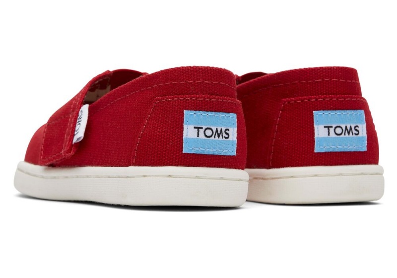 Espadryle Dziecięce Toms Płócienne Toddler Shoe Czerwone | 7348VTFRW