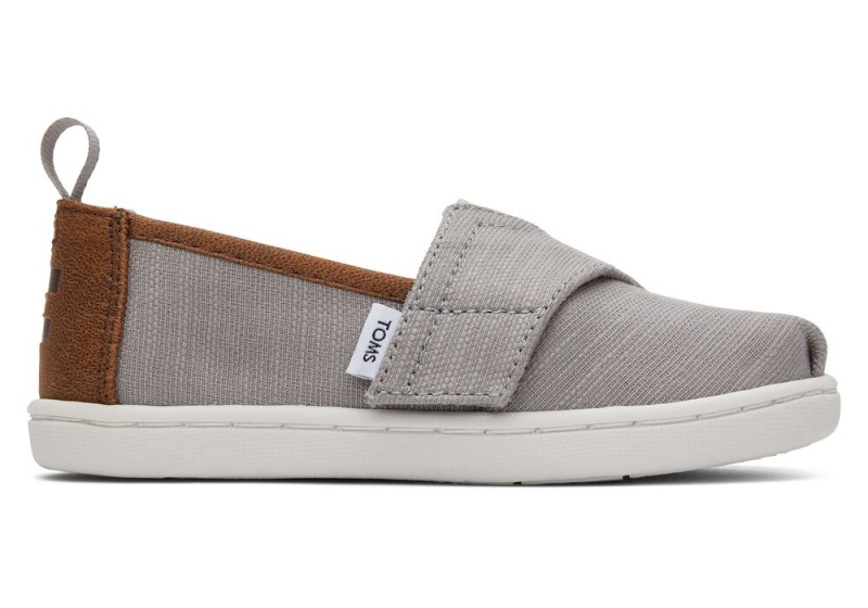 Espadryle Dziecięce Toms Recycled Bawełniane Toddler Shoe Jasny Szare Ciemny Brązowe | 8936HQPSE