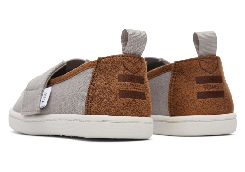 Espadryle Dziecięce Toms Recycled Bawełniane Toddler Shoe Jasny Szare Ciemny Brązowe | 8936HQPSE