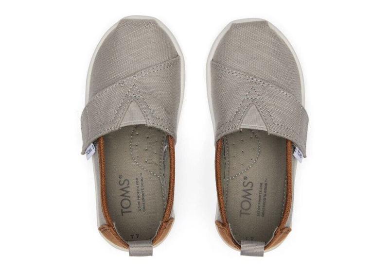 Espadryle Dziecięce Toms Recycled Bawełniane Toddler Shoe Jasny Szare Ciemny Brązowe | 8936HQPSE