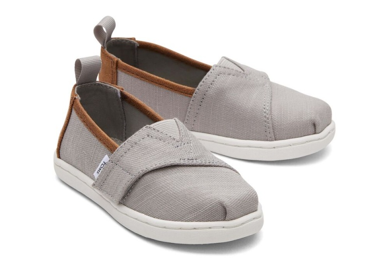 Espadryle Dziecięce Toms Recycled Bawełniane Toddler Shoe Jasny Szare Ciemny Brązowe | 8936HQPSE