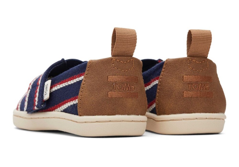 Espadryle Dziecięce Toms Stripes Toddler Shoe Granatowe | 3598UDEYH