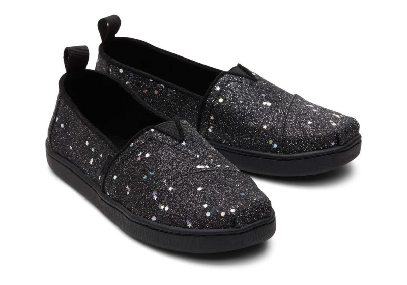 Espadryle Dziecięce Toms Youth Cosmic Glitter Kids Shoe Czarne | 2358KAQIO