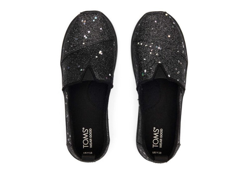 Espadryle Dziecięce Toms Youth Cosmic Glitter Kids Shoe Czarne | 2358KAQIO