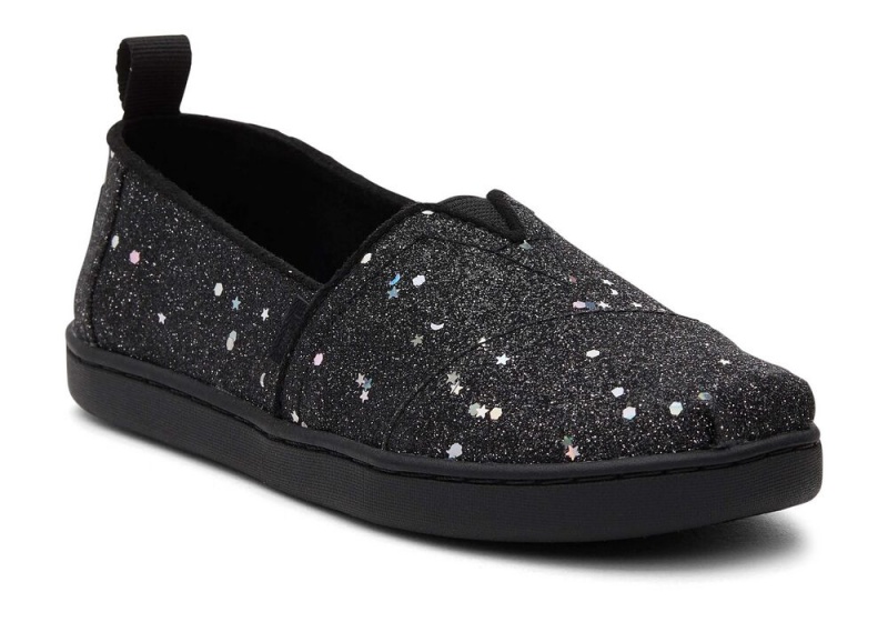 Espadryle Dziecięce Toms Youth Cosmic Glitter Kids Shoe Czarne | 2358KAQIO