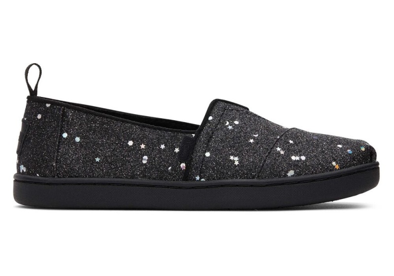 Espadryle Dziecięce Toms Youth Cosmic Glitter Kids Shoe Czarne | 2358KAQIO