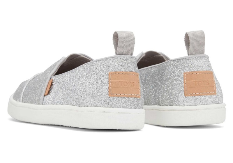 Espadryle Dziecięce Toms Youth Glimmer Kids Shoe Srebrne | 1428IHTBK