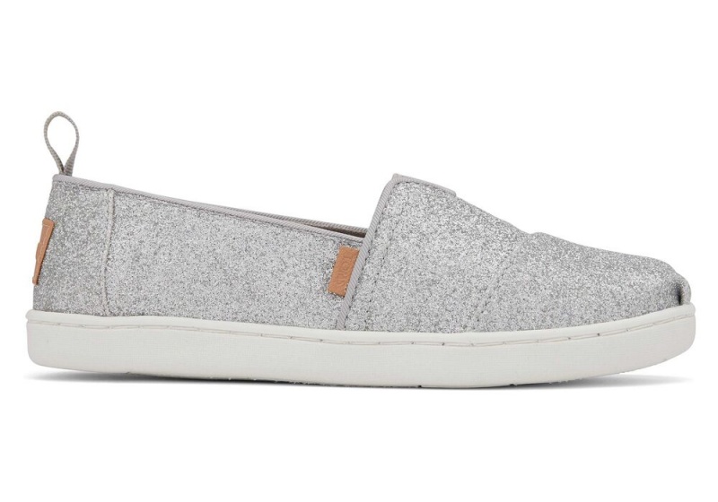 Espadryle Dziecięce Toms Youth Glimmer Kids Shoe Srebrne | 1428IHTBK