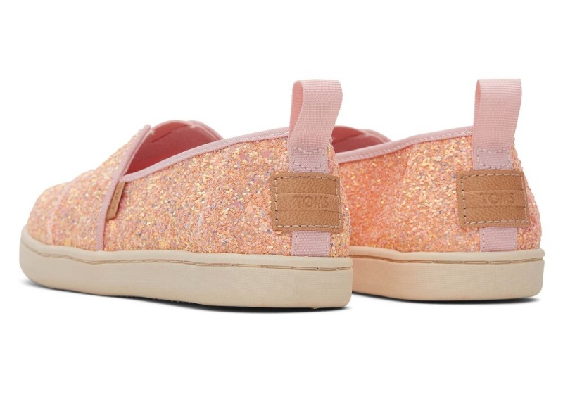 Espadryle Dziecięce Toms Youth Glitter Kids Shoe Różowe | 4815RPYVF