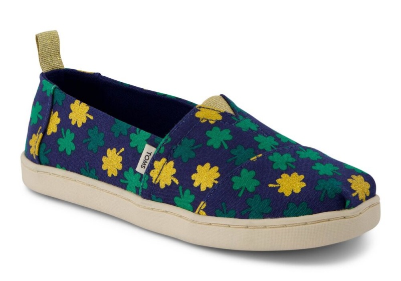 Espadryle Dziecięce Toms Youth Lucky Shimmer Clovers Kids Shoe Kwiaty | 2386UMKXR