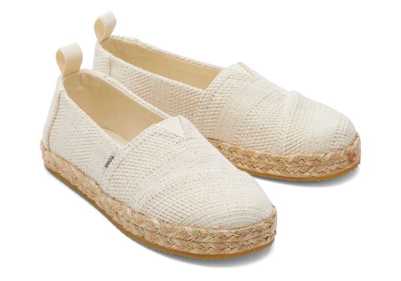 Espadryle Dziecięce Toms Youth Metallic Kids Shoe Beżowe | 5821ZNPEW