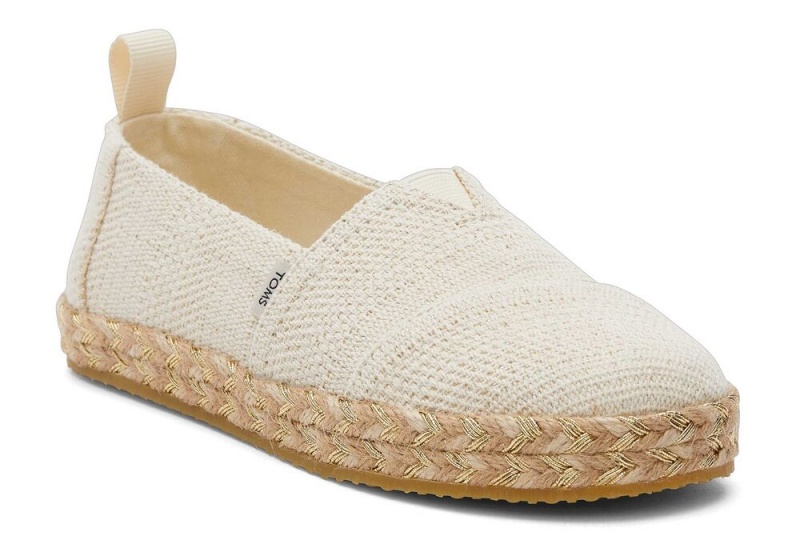 Espadryle Dziecięce Toms Youth Metallic Kids Shoe Beżowe | 5821ZNPEW