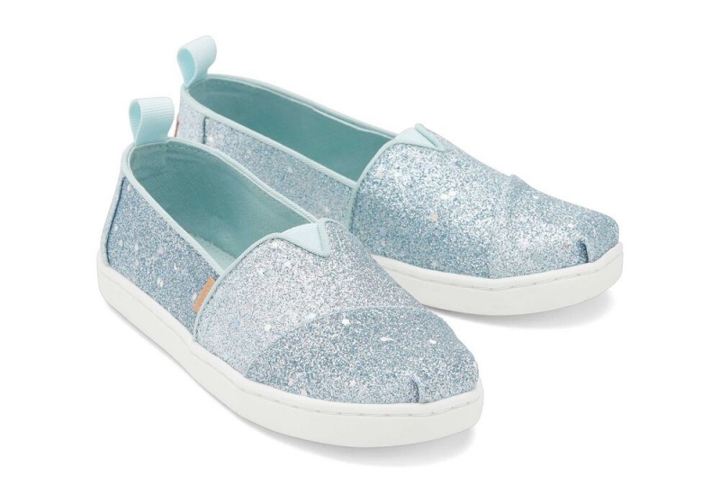 Espadryle Dziecięce Toms Youth Mint Cosmic Glitter Kids Shoe Mięta | 5647FLJNU