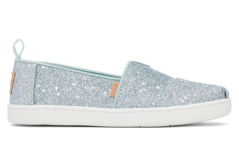 Espadryle Dziecięce Toms Youth Mint Cosmic Glitter Kids Shoe Mięta | 5647FLJNU