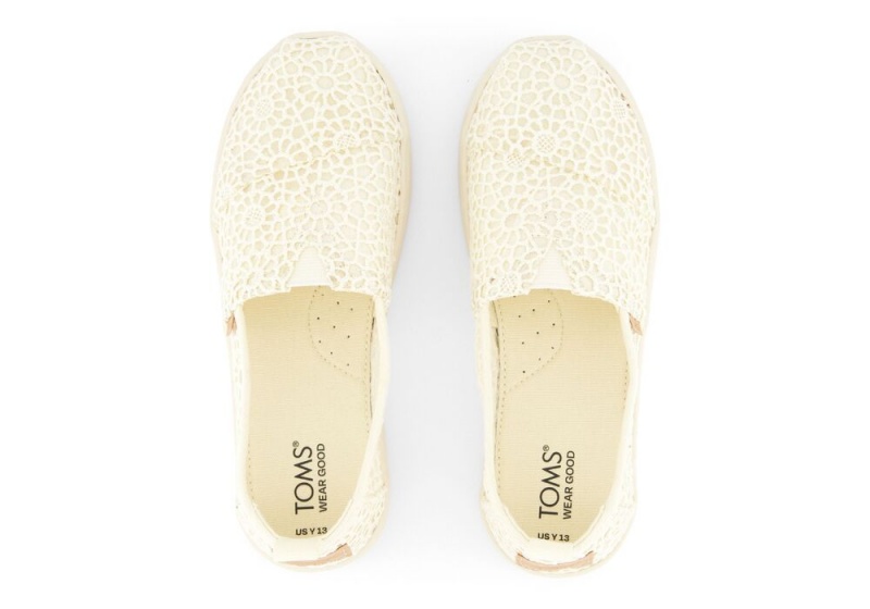 Espadryle Dziecięce Toms Youth Moroccan Crochet Kids Shoe Beżowe | 0985MAIQV