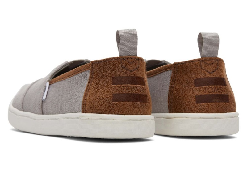 Espadryle Dziecięce Toms Youth Recycled Bawełniane Kids Shoe Jasny Szare Ciemny Brązowe | 3618OEPLG