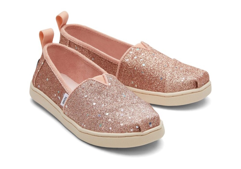 Espadryle Dziecięce Toms Youth Rose Cosmic Glitter Kids Shoe Różowe Złote | 5710GNRHW