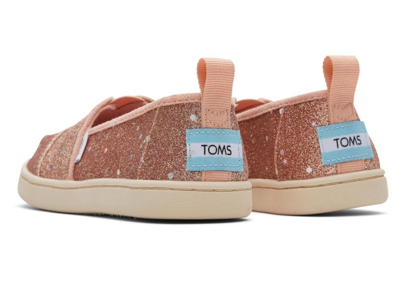 Espadryle Dziecięce Toms Youth Rose Cosmic Glitter Kids Shoe Różowe Złote | 5710GNRHW