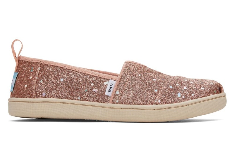 Espadryle Dziecięce Toms Youth Rose Cosmic Glitter Kids Shoe Różowe Złote | 5710GNRHW