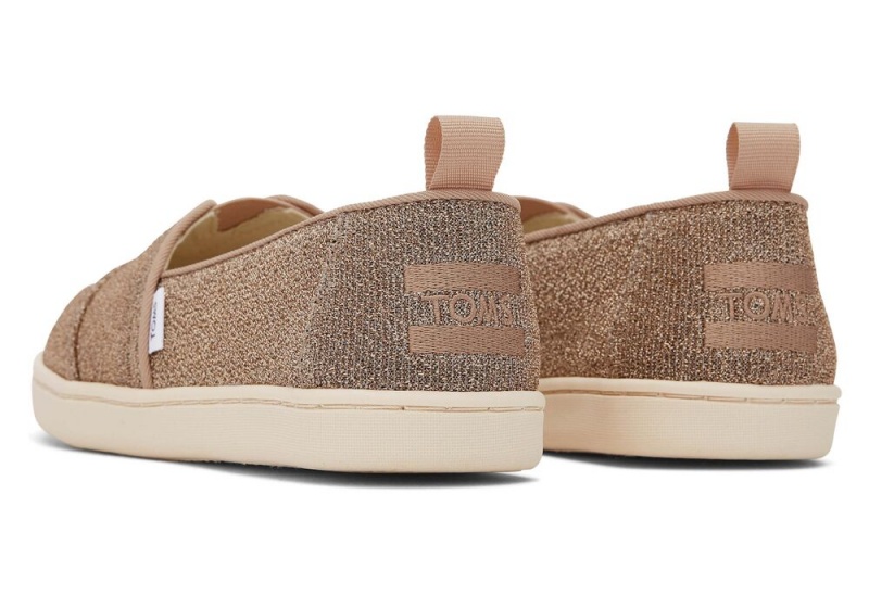 Espadryle Dziecięce Toms Youth Sparkle Knit Kids Shoe Złote | 1349SIAEK