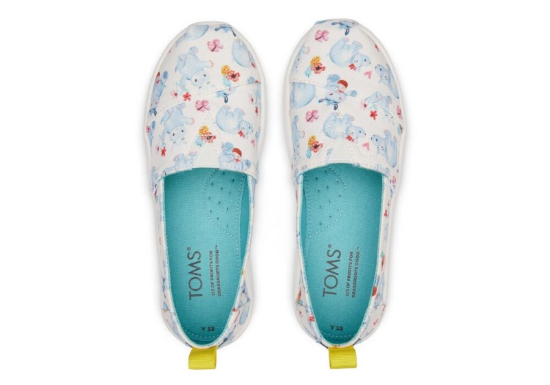 Espadryle Dziecięce Toms Youth Summer Hippos Białe | 1759JWRGY