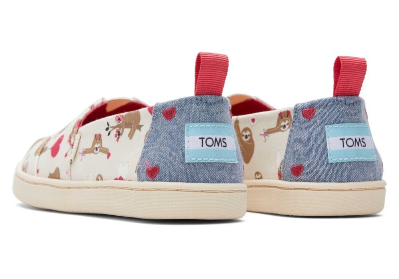 Espadryle Dziecięce Toms Youth Valentines Day Sloths Kids Shoe Beżowe | 1375SOAUG