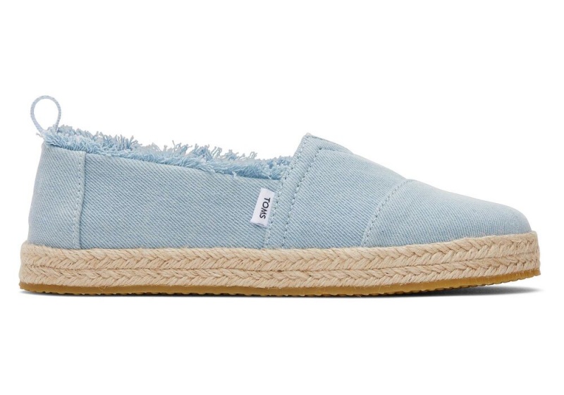 Espadryle Dziecięce Toms Youth Washed Denim Kids Shoe Niebieskie | 1376PUTQC