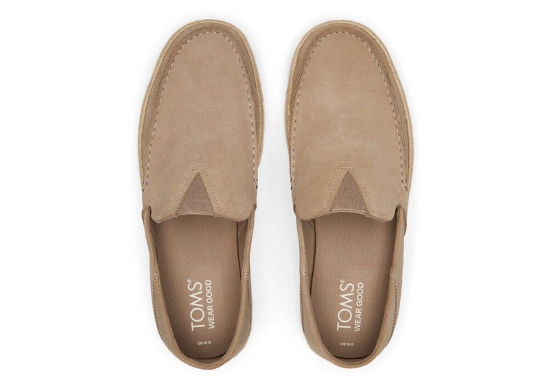 Espadryle Męskie Toms Alonso Taupe Zamszowe Rope Loafer Jasny Szare | 3517VARQS