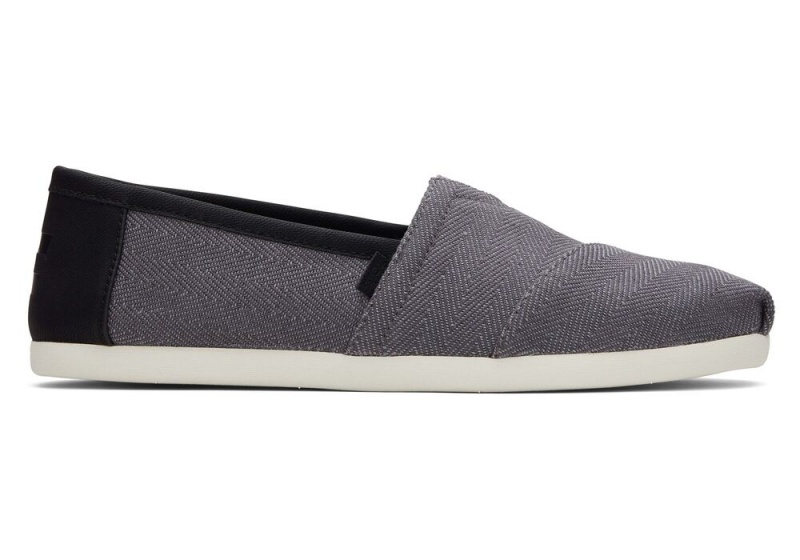 Espadryle Męskie Toms Herringbone Syntetyczna Trim Szare | 8264BYZSP