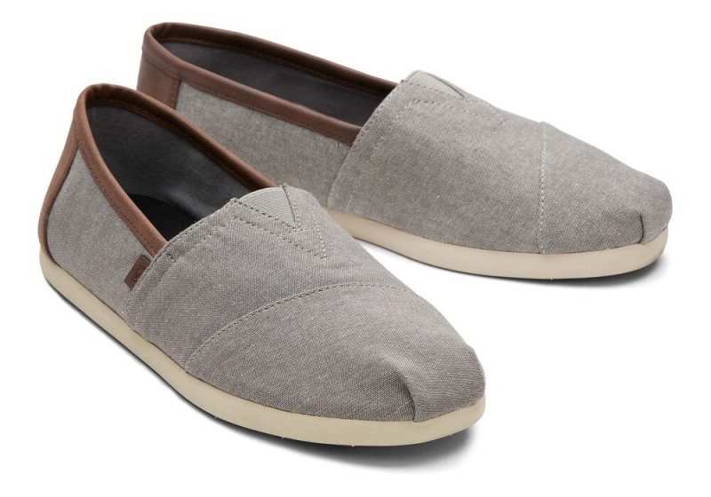 Espadryle Męskie Toms Syntetyczna Trim Szare | 7130NZGIT