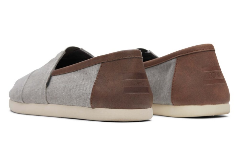 Espadryle Męskie Toms Syntetyczna Trim Szare | 7130NZGIT