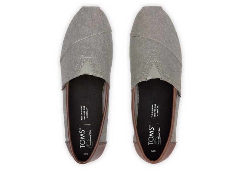 Espadryle Męskie Toms Syntetyczna Trim Szare | 7130NZGIT