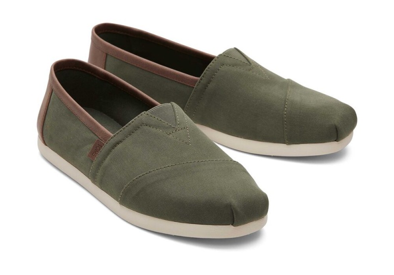 Espadryle Męskie Toms SyntheticTrim Ciemny Oliwkowe | 4519RIZXB