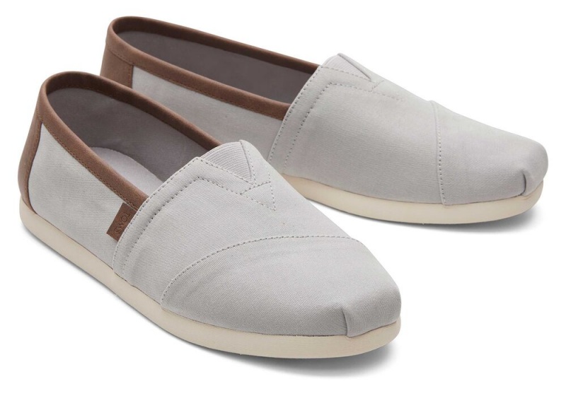 Espadryle Męskie Toms SyntheticTrim Jasny Szare | 4157CUBKH