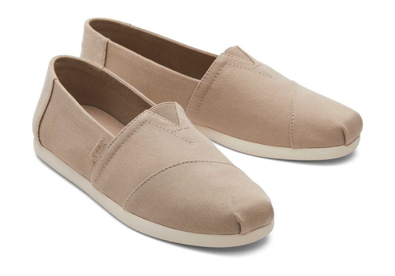 Espadryle Męskie Toms Taupe Zamszowe Brushed Twill Jasny Szare | 7540DYXVR