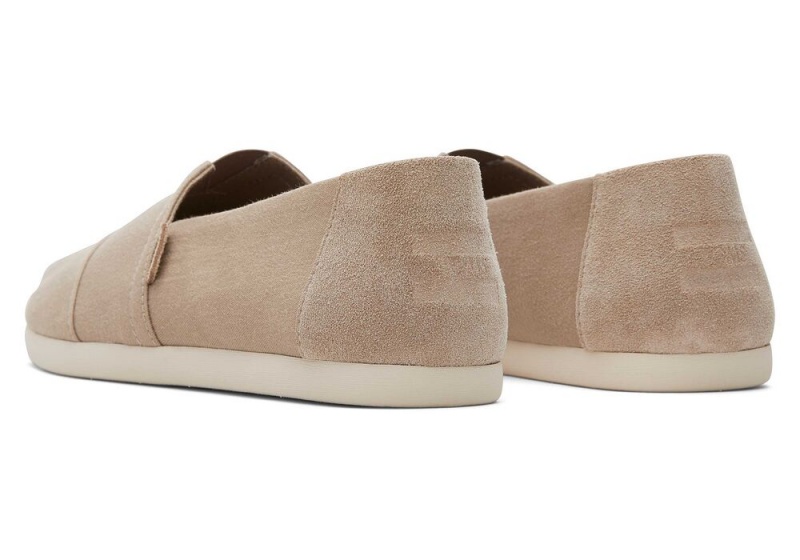 Espadryle Męskie Toms Taupe Zamszowe Brushed Twill Jasny Szare | 7540DYXVR