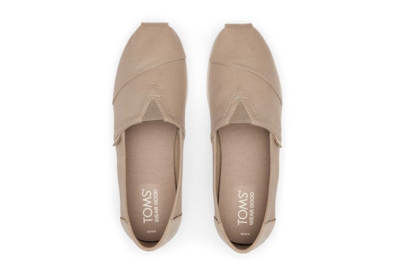 Espadryle Męskie Toms Taupe Zamszowe Brushed Twill Jasny Szare | 7540DYXVR