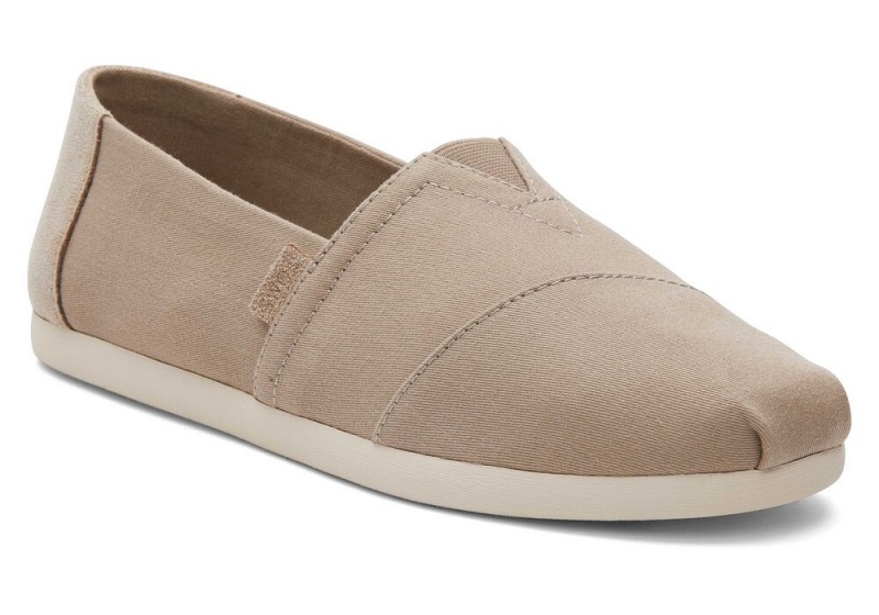 Espadryle Męskie Toms Taupe Zamszowe Brushed Twill Jasny Szare | 7540DYXVR