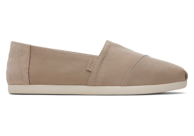 Espadryle Męskie Toms Taupe Zamszowe Brushed Twill Jasny Szare | 7540DYXVR