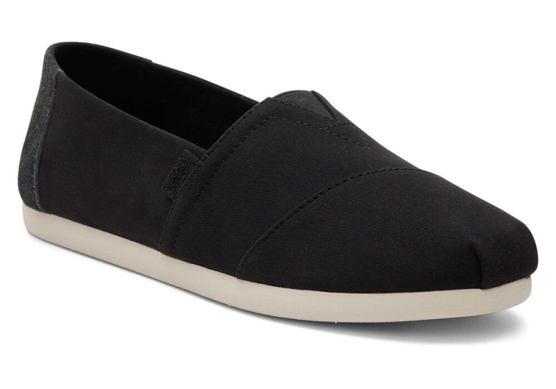 Espadryle Męskie Toms Zamszowe Brushed Twill Czarne | 0985TKIZS