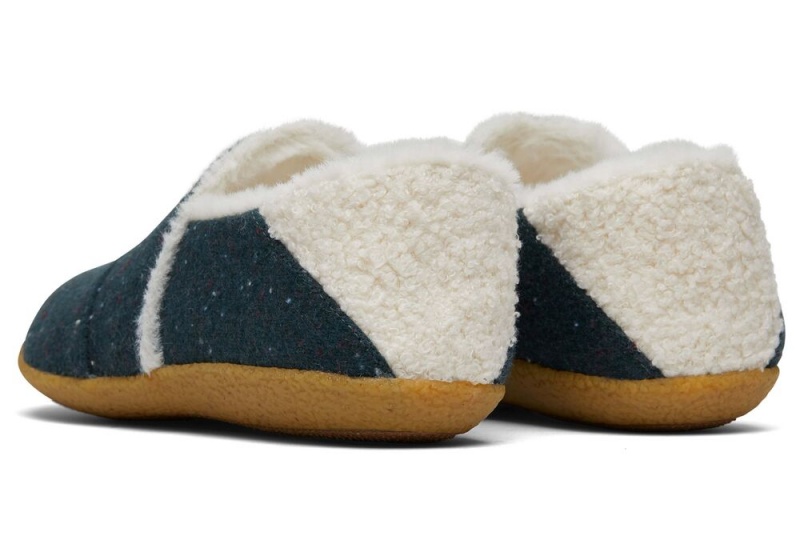 Kapcie Damskie Toms India Faux Fur Zielone | 2143DWHVZ