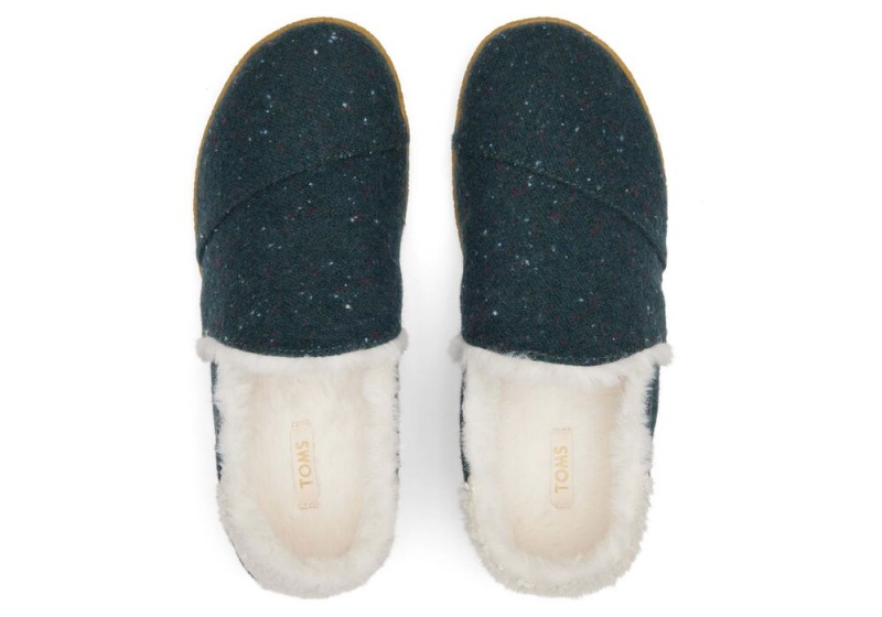 Kapcie Damskie Toms India Faux Fur Zielone | 2143DWHVZ