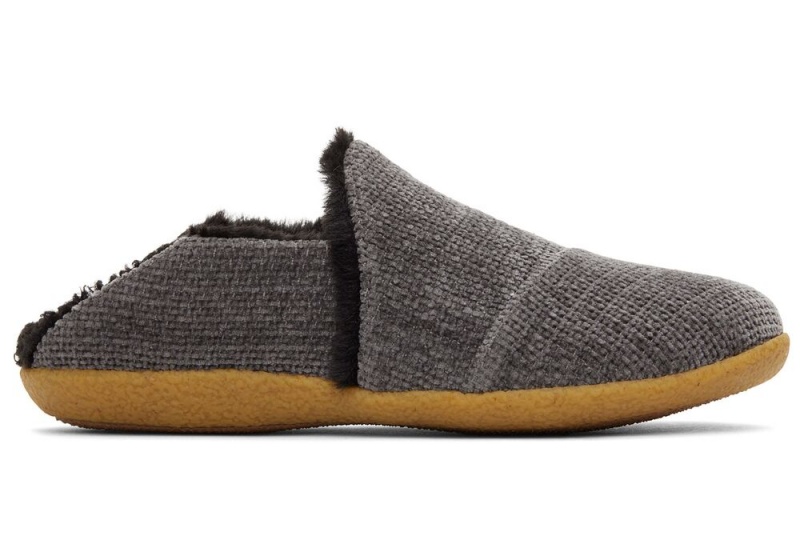 Kapcie Damskie Toms India Forged Iron Faux Fur Szare | 4710YJGPI