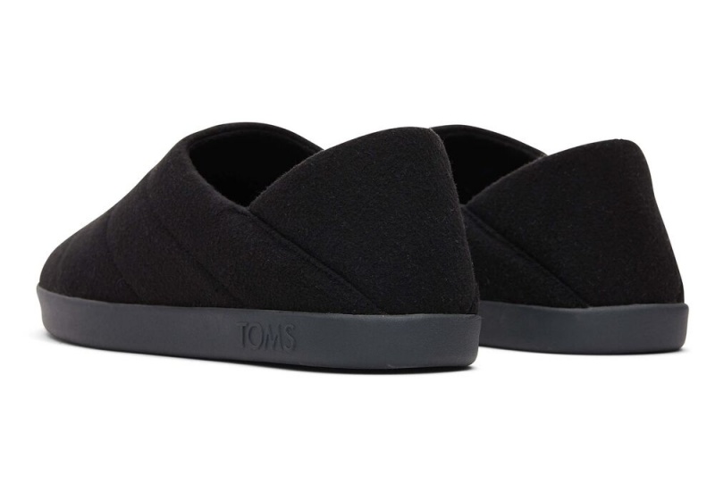 Kapcie Męskie Toms Ezra Faux Fleece Convertible Czarne | 9016NIMQS