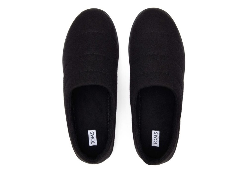 Kapcie Męskie Toms Ezra Faux Fleece Convertible Czarne | 9016NIMQS